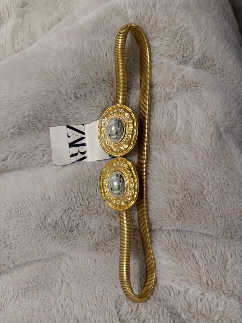 ZARA Gold and Silver Medallion Stretch Belt